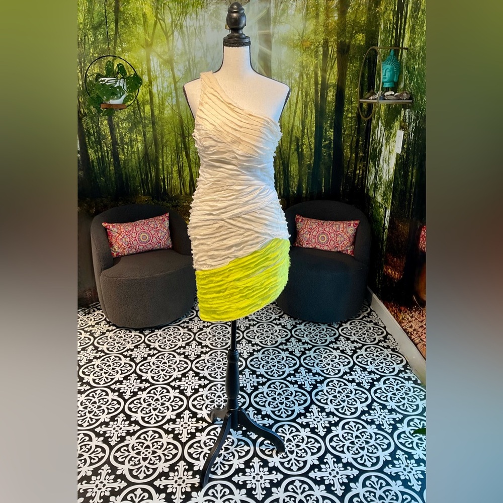 Bebe Asymmetrical after Dark Ombre Bia Dress